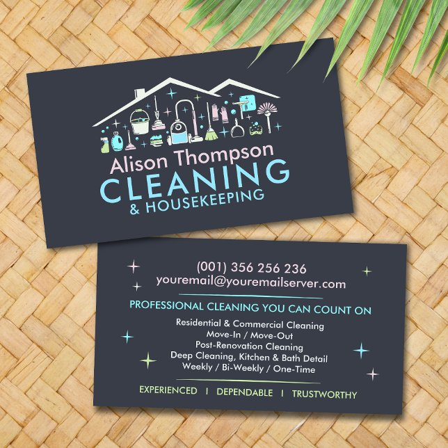 Professional House Cleaning Services Business Card (Creator Uploaded)