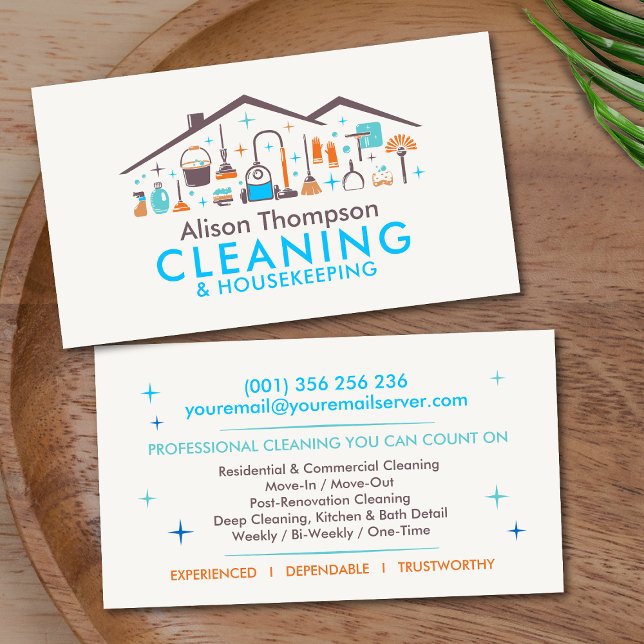 Professional House Cleaning Services Business Card (Creator Uploaded)