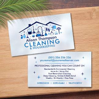 Professional House Cleaning Services Business Card