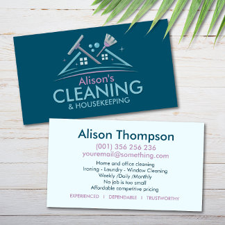 Professional House Cleaning Services Business Card