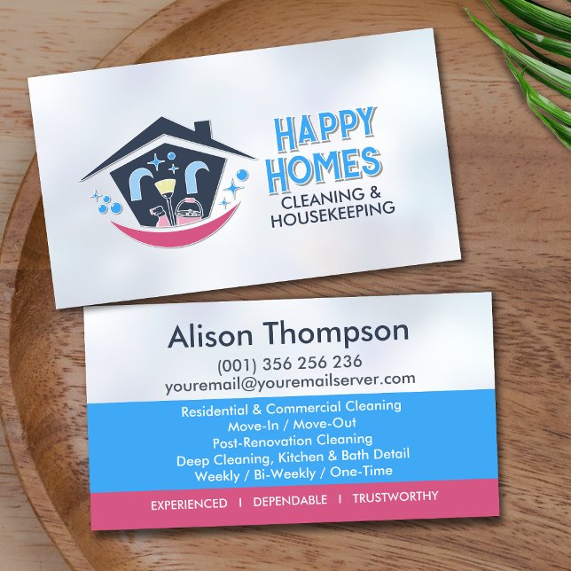 Professional House Cleaning Services Business Card (Creator Uploaded)