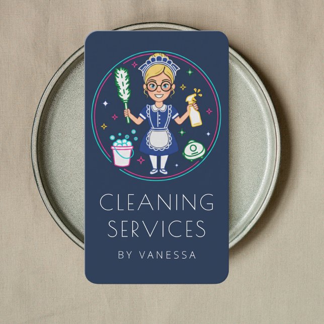 Professional House Cleaning Services Housekeeping Business Card (Creator Uploaded)