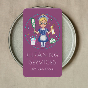 Professional House Cleaning Services Housekeeping Business Card