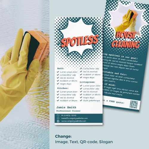 Professional House Cleaning Services Information Rack Card