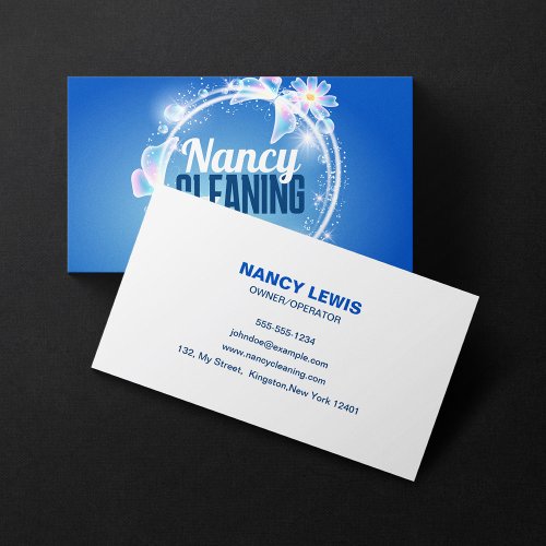 Professional House Cleaning Sparkling Butterfly  Business Card