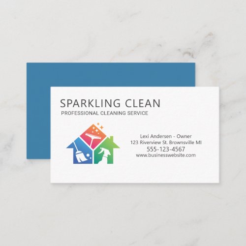 Professional House Cleaning Supplies Clean Service Business Card