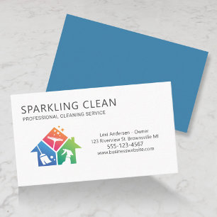 Professional House Cleaning Supplies Clean Service Business Card