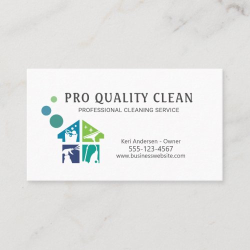 Professional House Cleaning Supply Cleaner Service Business Card