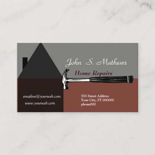 Customizable Construction Handyman Tool Business Card
