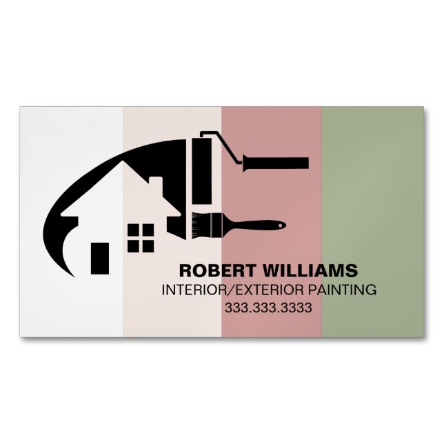 Professional House Painter Colorful Business  Business Card Magnet (Front)