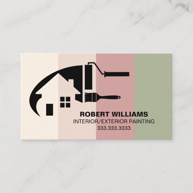 Professional House Painter Colorful Business Card (Front)