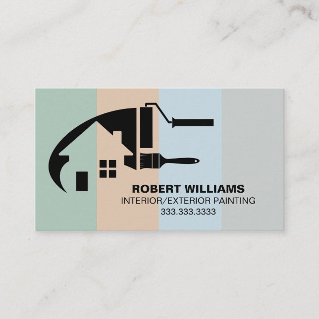 Professional House Painter Colorful Business Card (Front)