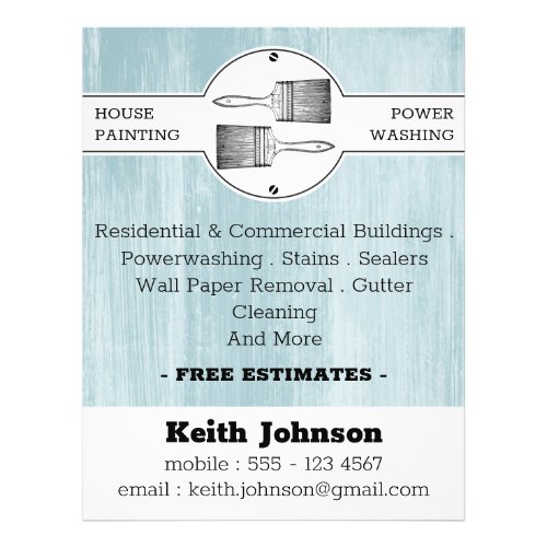 Professional House Painter Contractor Cleaner  Flyer