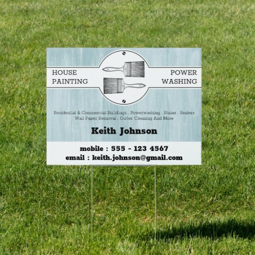 Professional House Painter Decorator Contractor Sign
