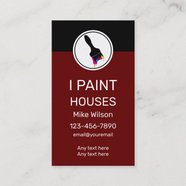 Professional House Painter Vertical  Business Card (Front)