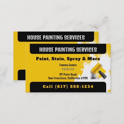 Professional House Painting Services  Paint Business Card