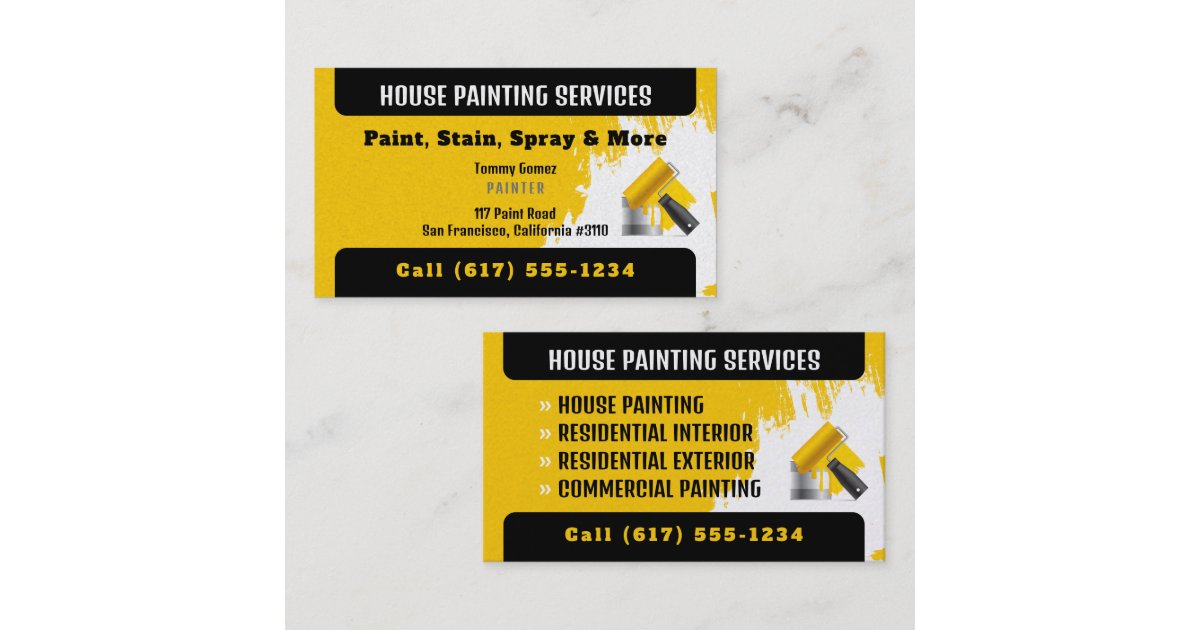 Professional House Painting Services Paint Business Card Zazzle