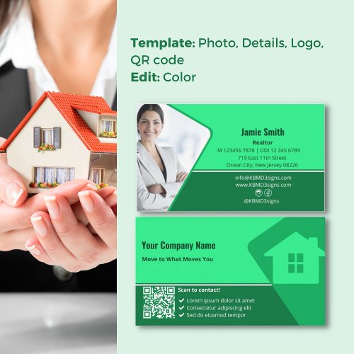 Professional House Symbol Design Realtor Business Card