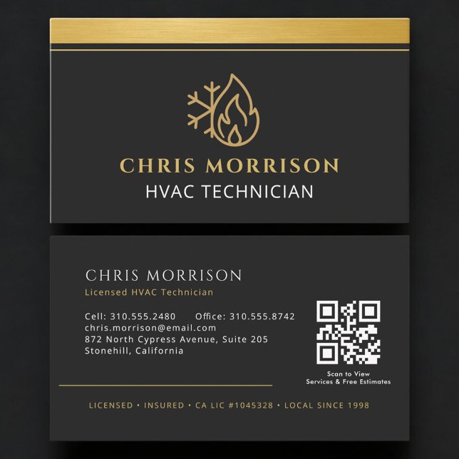 Professional HVAC Company QR Code Business Card (Creator Uploaded)