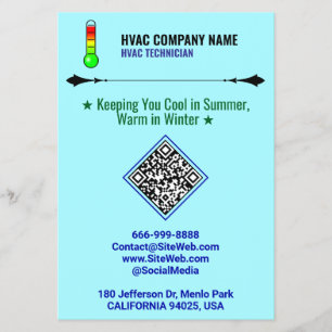 Professional HVAC Flyers (QR Code, Logo & Slogan)