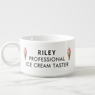 Professional Ice Cream Taster Custom Name Bowl