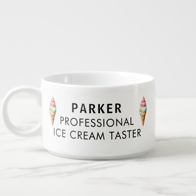 Professional Ice Cream Taster Personalized Bowl (Right)