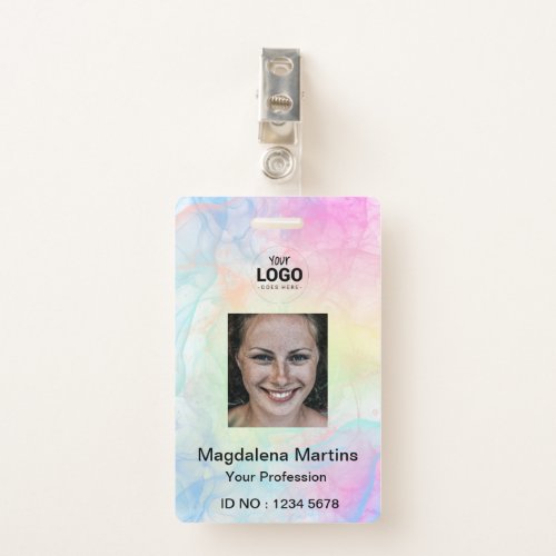 professional ID card ink splashes Badge