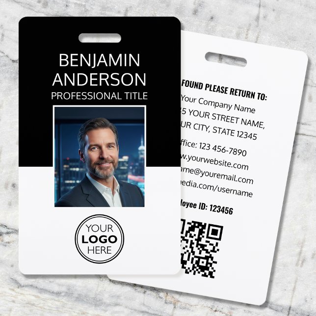 Professional ID Photo Logo Employee Staff Black Badge (Creator Uploaded)