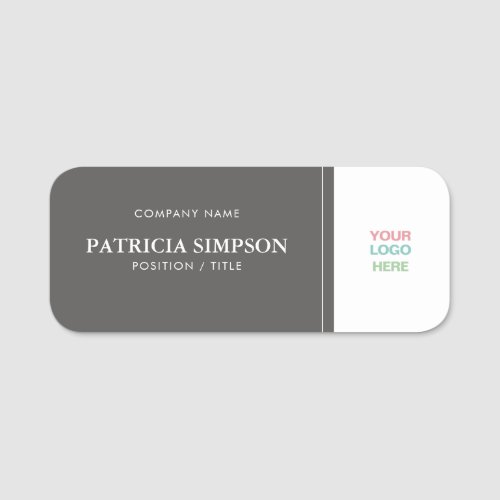 Professional Identity with a Personal Touch Grey Name Tag