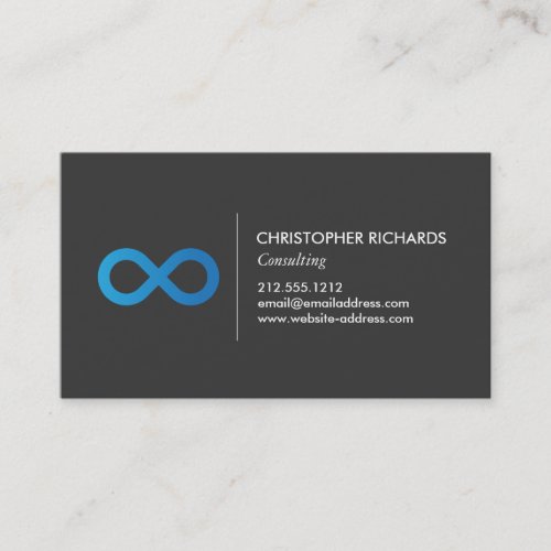 Professional Infinity Symbol in Blue Business Card