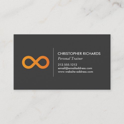 Professional Infinity Symbol in Orange Business Card