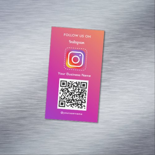 Professional Instagram Logo Follow Me Qr Code Business Card Magnet