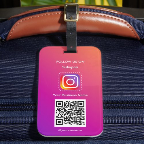 Professional Instagram Logo Follow Me Qr Code Luggage Tag