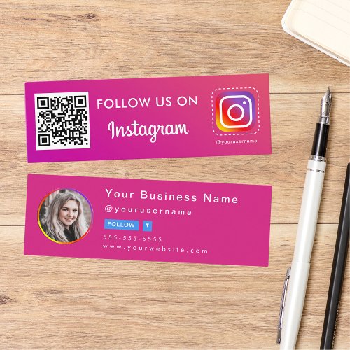 Professional Instagram Photo Follow Me Qr Code Min Mini Business Card