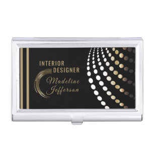 Professional Interior Designer - Gold and Black Business Card Case
