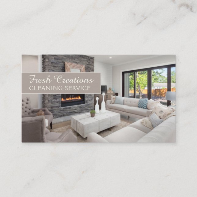 Professional Interior Maid Housecleaning Service Business Card (Front)