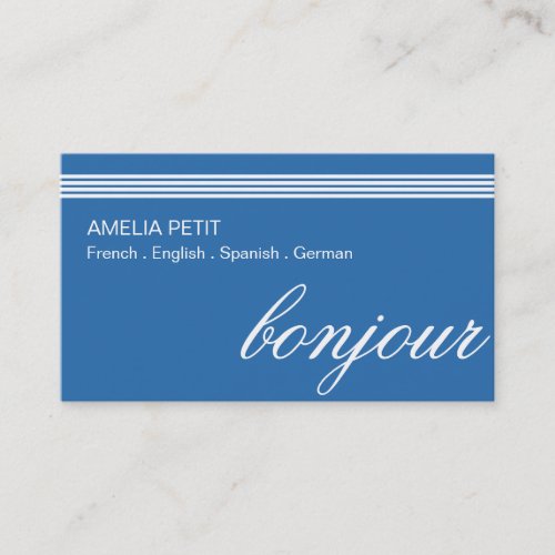 Professional Interpreter Translator Business Card