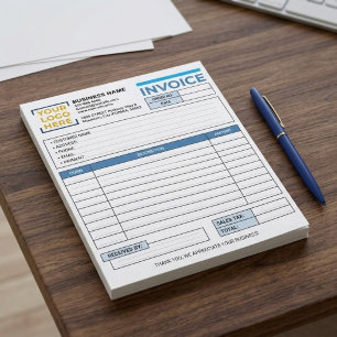 Professional Invoice, Sales Receipt, Business Logo Notepad