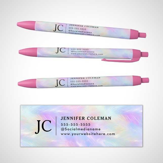 Professional Iridescent Opal Stylish Monogram Logo Pen (Creator Uploaded)