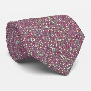 Professional Iridescent Pink Glitter Sparkle Groom Neck Tie