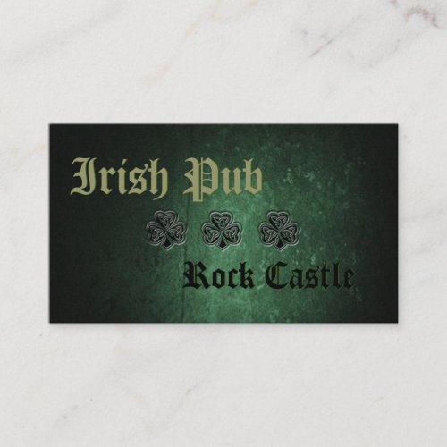 Professional Irish Pub lucky shamrock Business Card Template