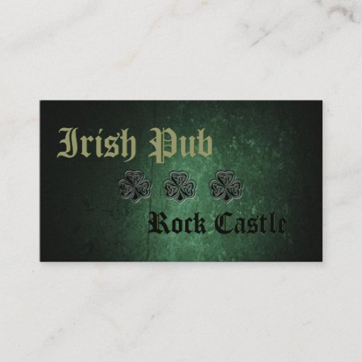 Customizable Professional Irish Pub lucky shamrock Business Card Template