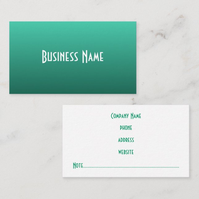 Professional Jade Green Business Card (Front/Back)