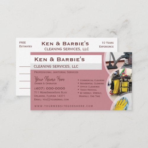 Professional Janitorial Cleaning Housekeeping Serv Business Card