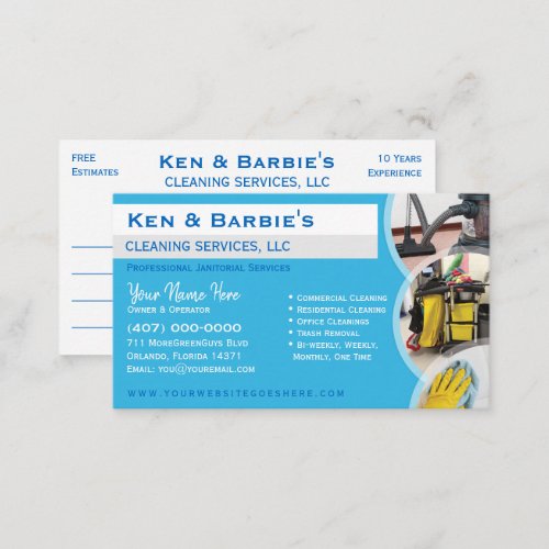 Professional Janitorial Cleaning Housekeeping Serv Business Card