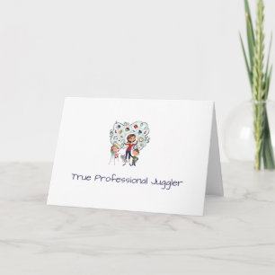 Professional Juggler Letterpress Thank You Card