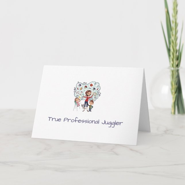 Professional Juggler Letterpress Thank You Card (Front)