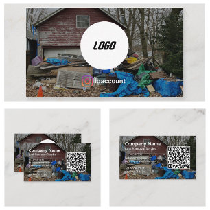 Professional Junk Removal Hauling Service Logo Business Card