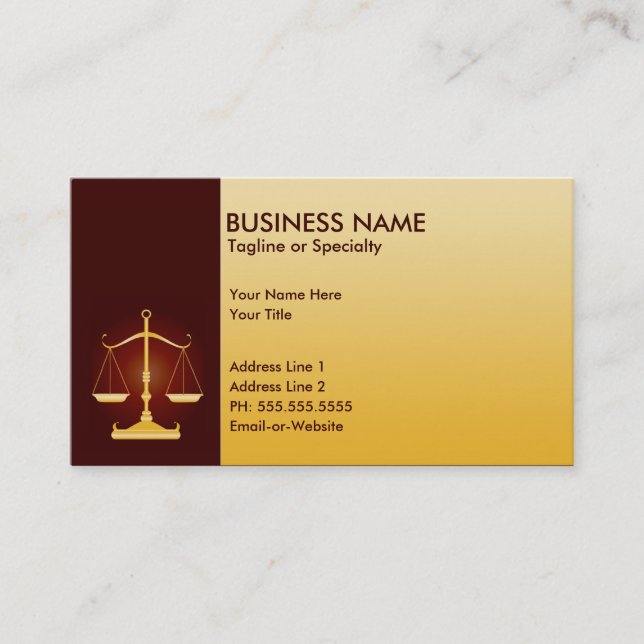 professional justice business card (Front)