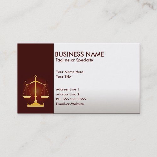 professional justice business card template